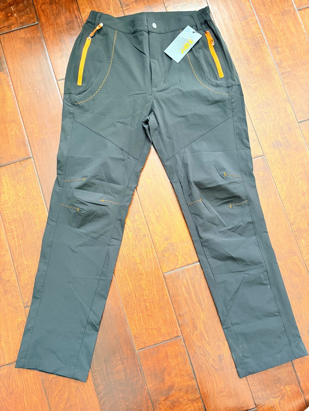 Men's Black Performance Chinos with Yellow Accents